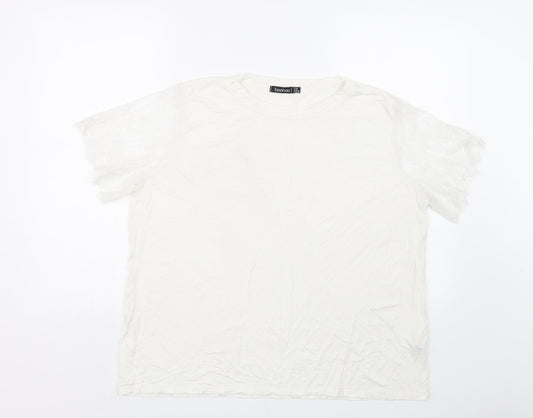 Boohoo Womens White   Basic T-Shirt Size 20