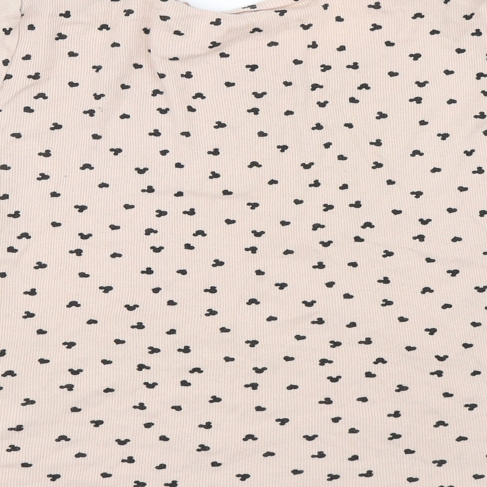 George Womens Brown Polka Dot  Basic T-Shirt Size 12