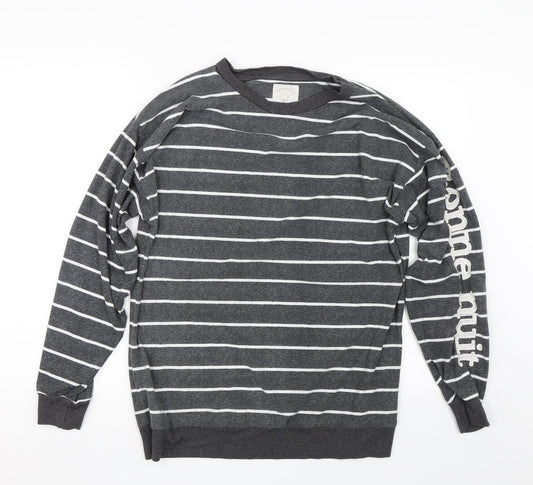 NEXT Womens Grey Striped  Pullover Jumper Size 14