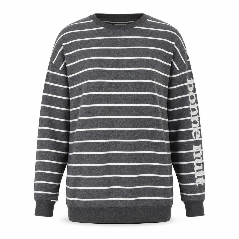 Next Womens Grey Striped  Pullover Jumper Size 14