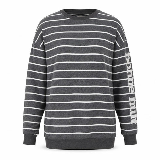 Next Womens Grey Striped  Pullover Jumper Size 14