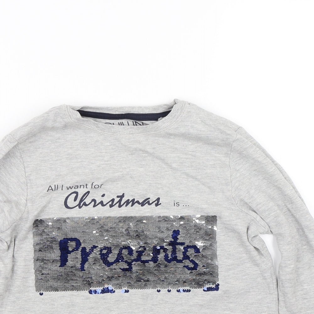 NEXT Boys Grey   Pullover Sweatshirt Size 11 Years  - Christmas