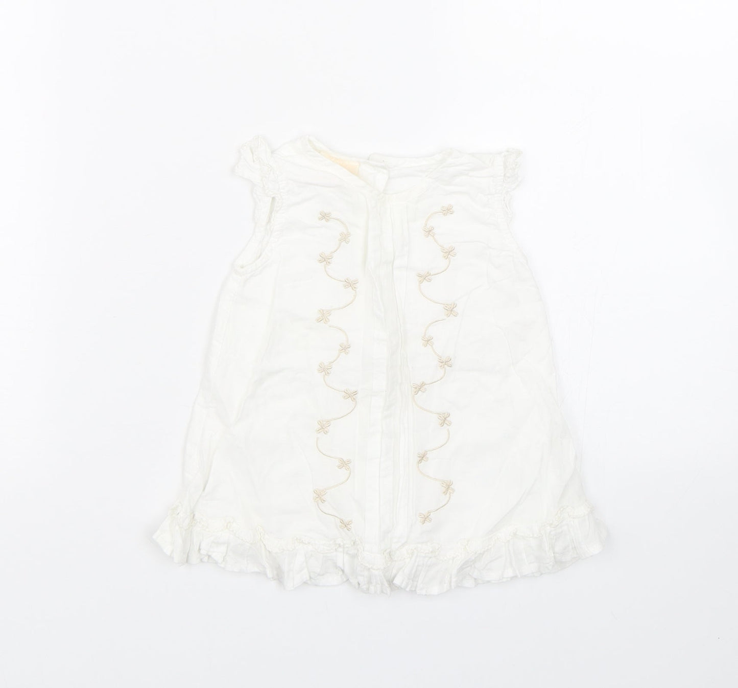 morris mouse Baby White Floral  T-Shirt Dress  Size 3-6 Months