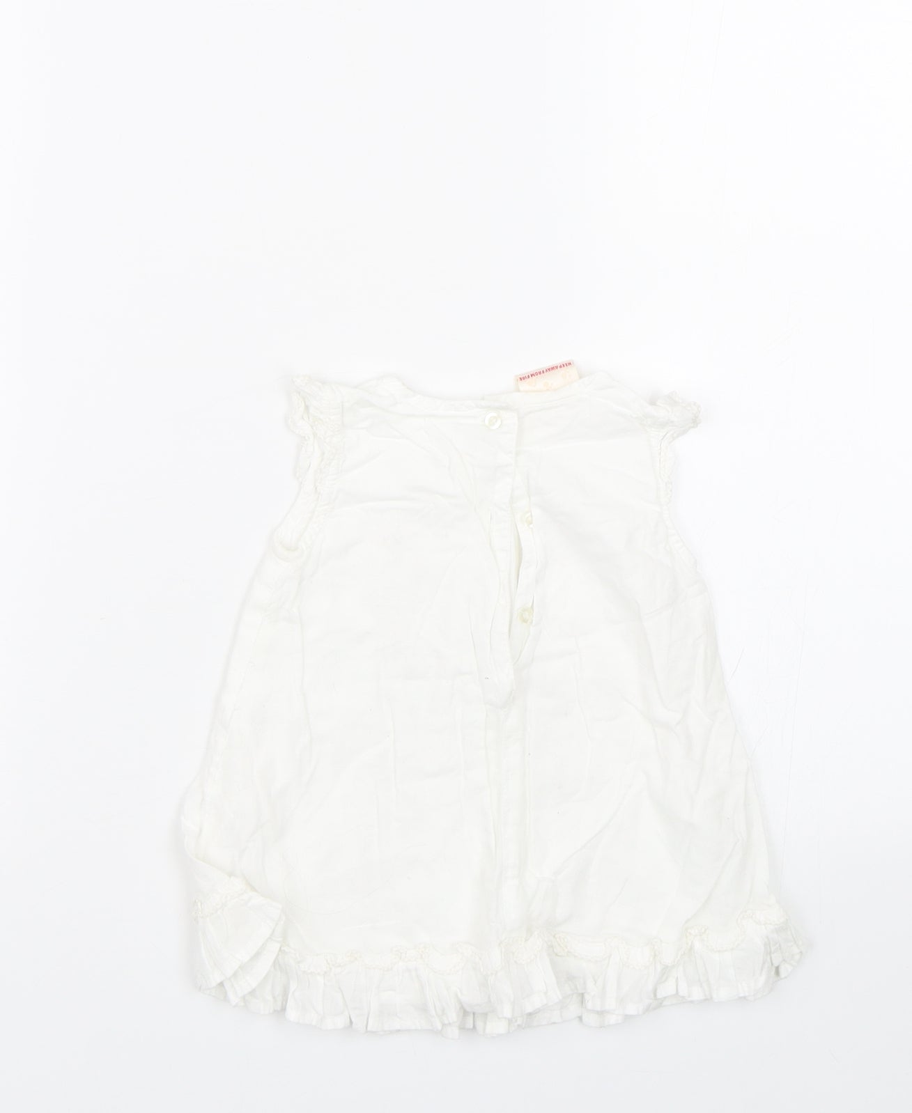 morris mouse Baby White Floral  T-Shirt Dress  Size 3-6 Months