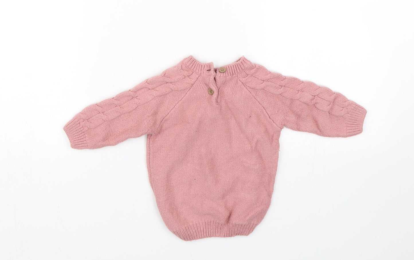 NEXT Girls Pink  Knit Pullover Jumper Size 3-6 Months