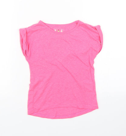 Additional front view of Tu girls’ pink basic t-shirt, size 6, years