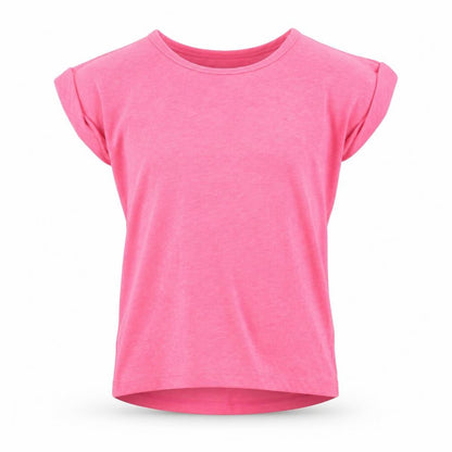 Front view of Tu girls’ pink basic t-shirt, size 6, years