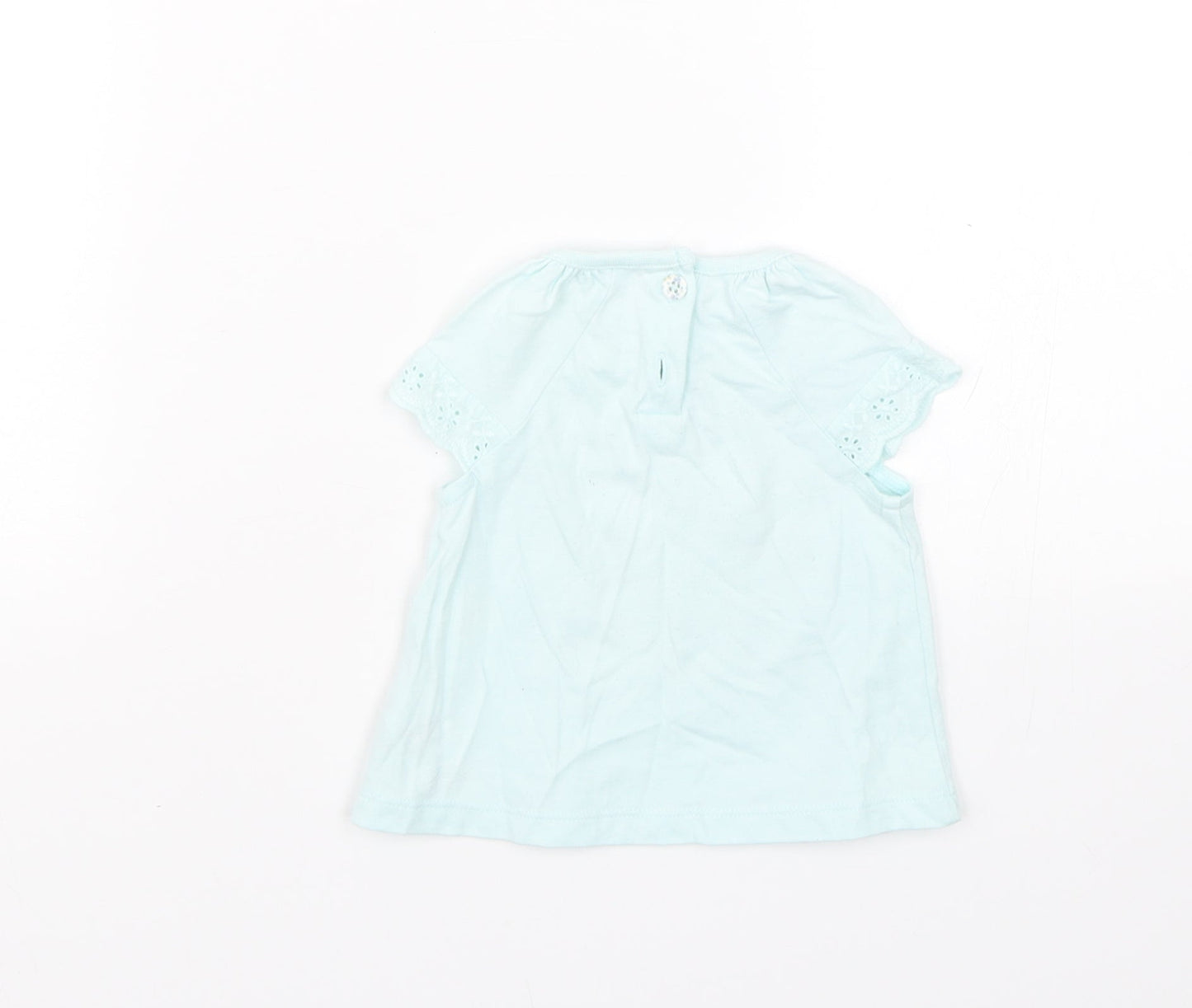 F&F Girls Blue Floral  Basic T-Shirt Size 0-3 Months