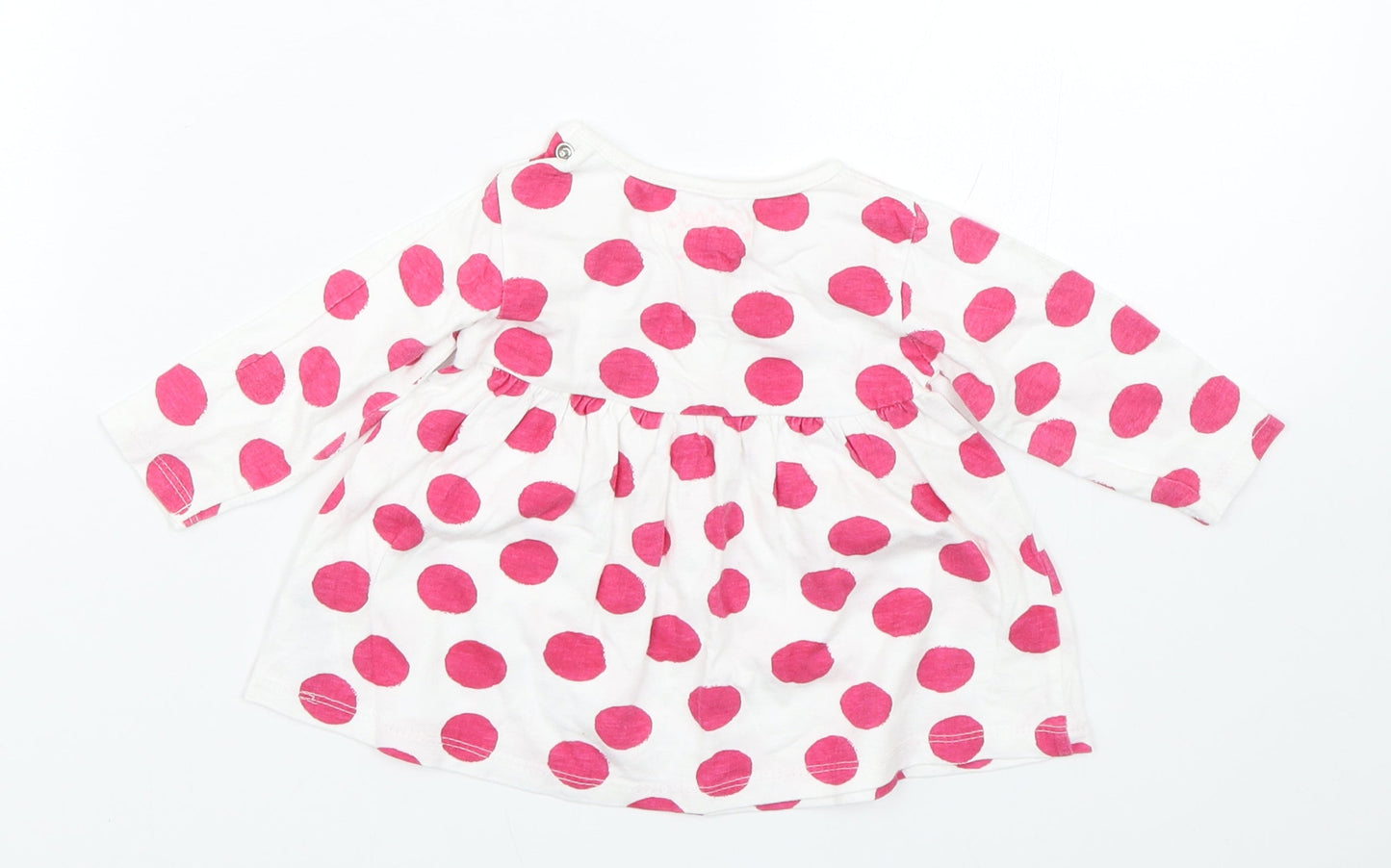 Earlydays Girls White Polka Dot  Basic T-Shirt Size 0-3 Months