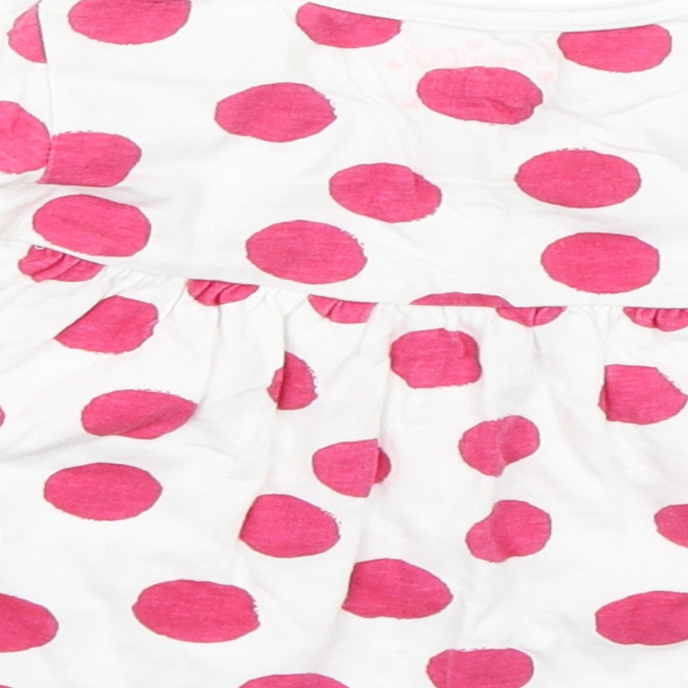 Earlydays Girls White Polka Dot  Basic T-Shirt Size 0-3 Months
