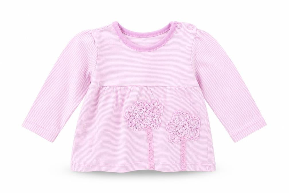 Nutmeg Girls Purple Striped  Basic T-Shirt Size 0-3 Months