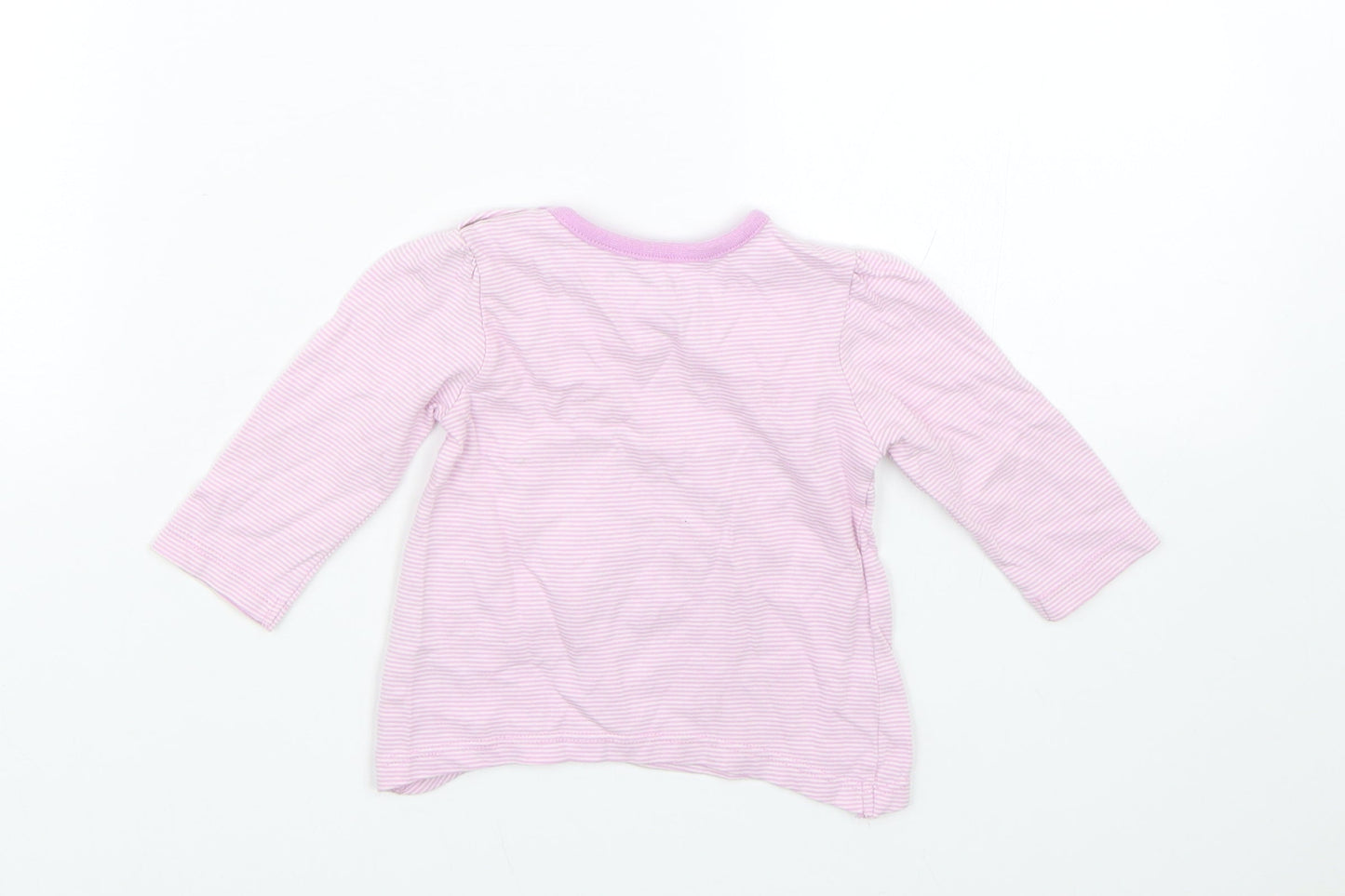 Nutmeg Girls Purple Striped  Basic T-Shirt Size 0-3 Months