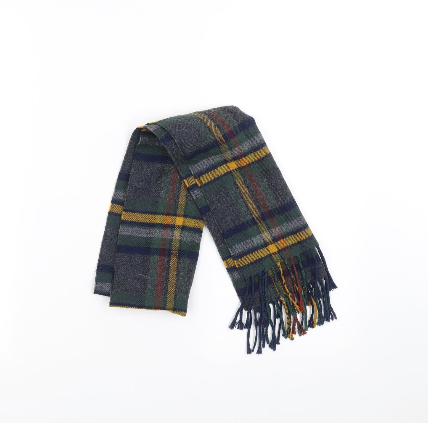 Preworn Unisex Green Plaid   Scarf
