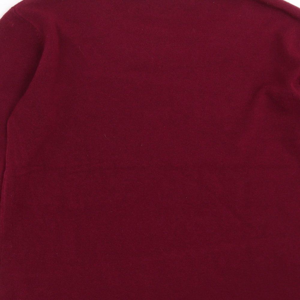 Cashmasoft Womens Purple  Knit Pullover Jumper Size M  - beaded neck line