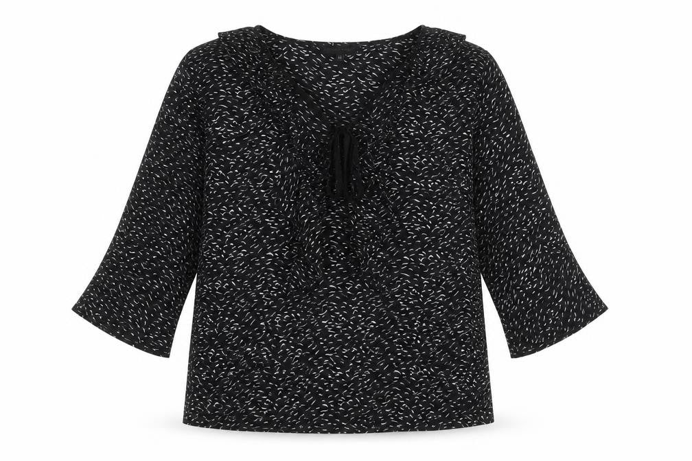 stay sunny chicago Womens Black Geometric  Basic Blouse Size 12