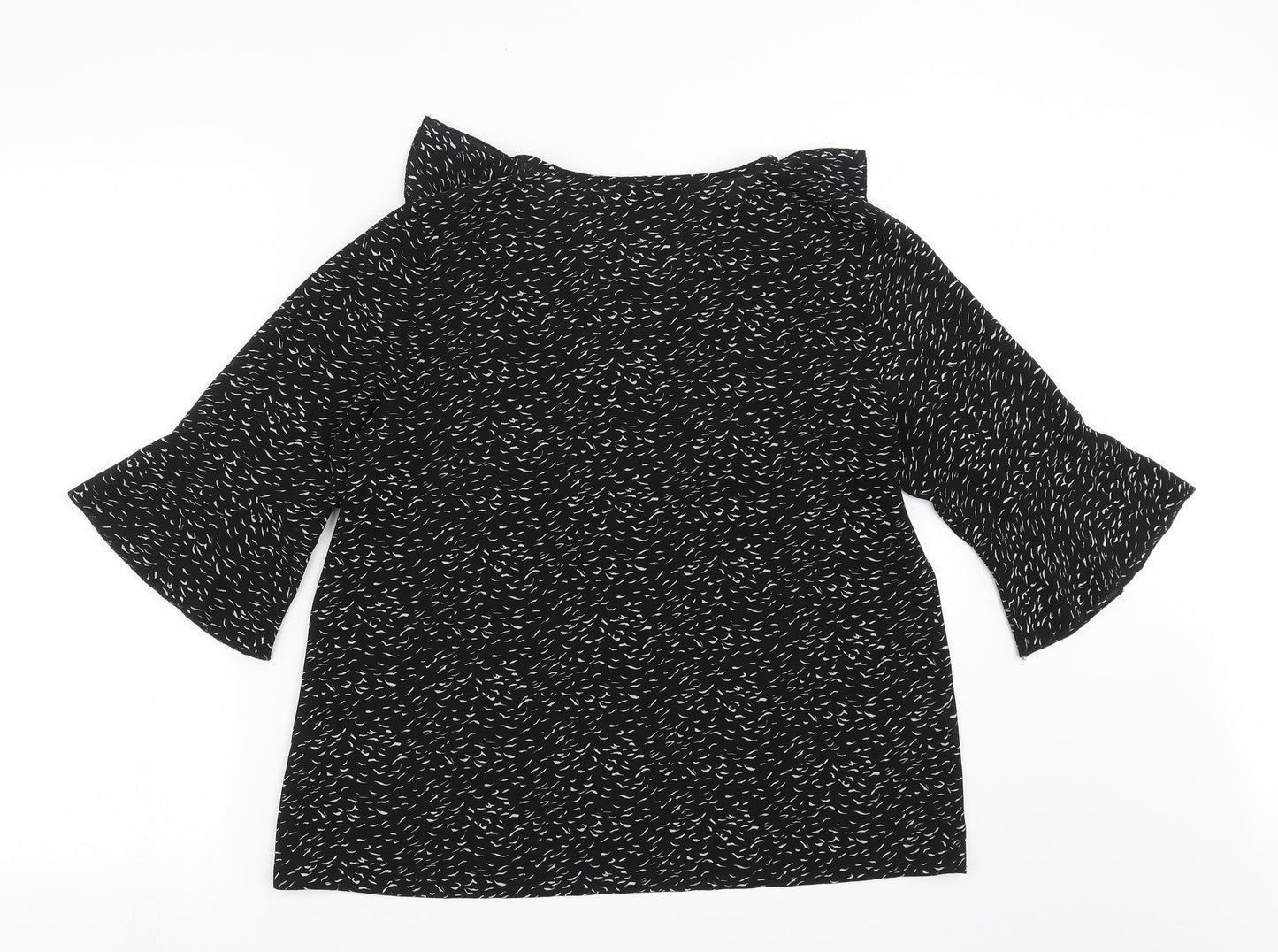 stay sunny chicago Womens Black Geometric  Basic Blouse Size 12