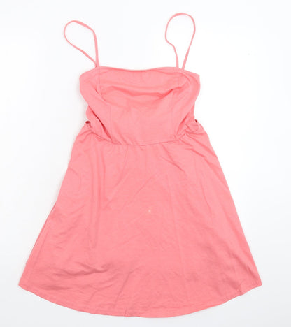 Additional front view of ASOS women’s pink mini, size UK 10