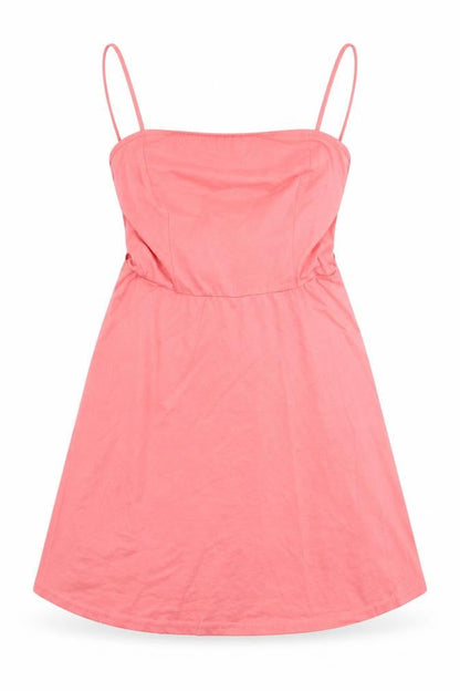 Front view of ASOS women’s pink mini, size UK 10