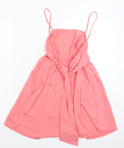 Back view of ASOS women’s pink mini, size UK 10