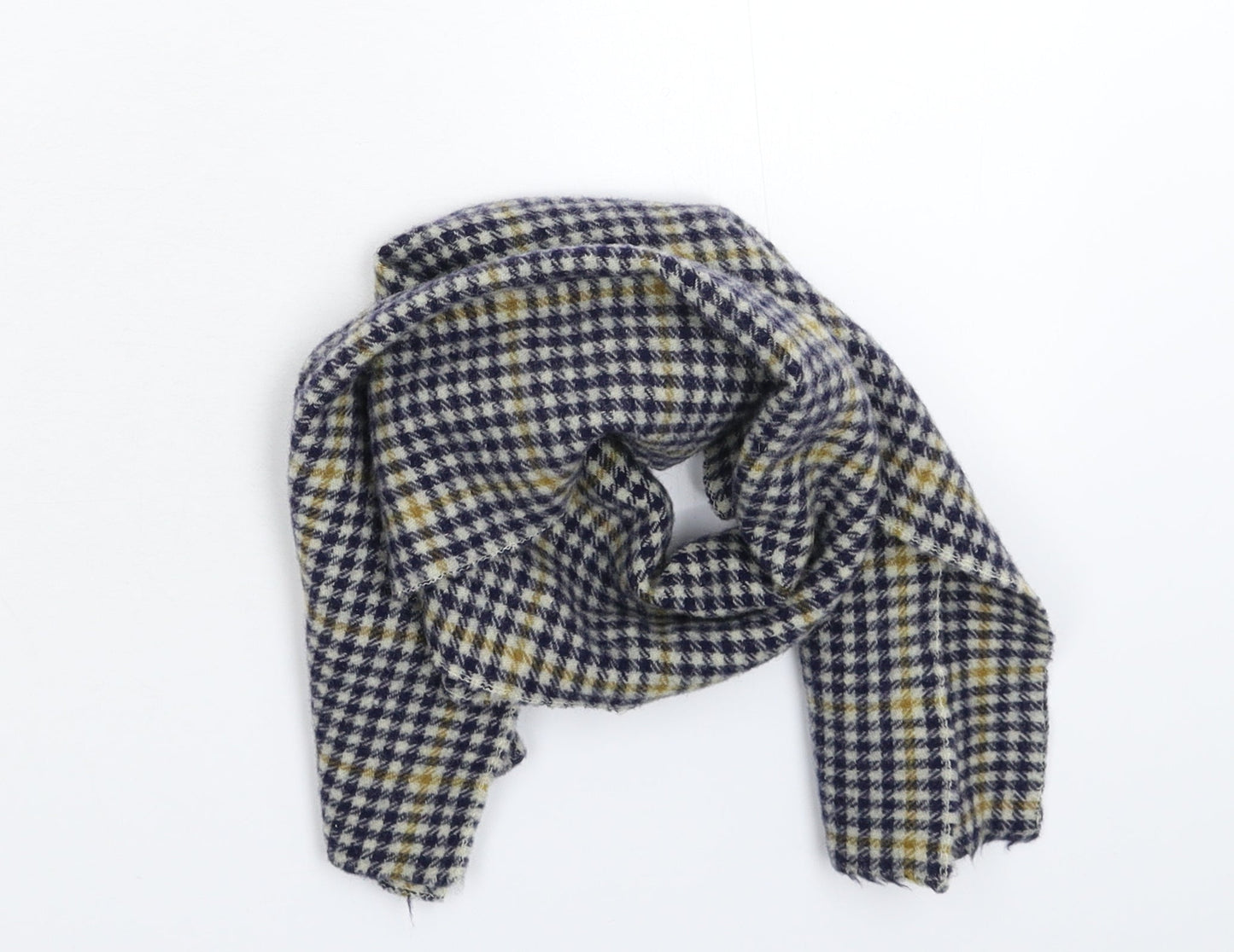 Preworn Unisex Multicoloured Houndstooth Knit  Scarf