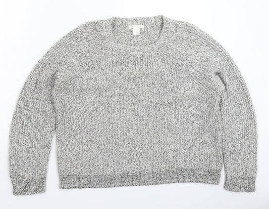 H&M Womens Grey  Knit Pullover Jumper Size L