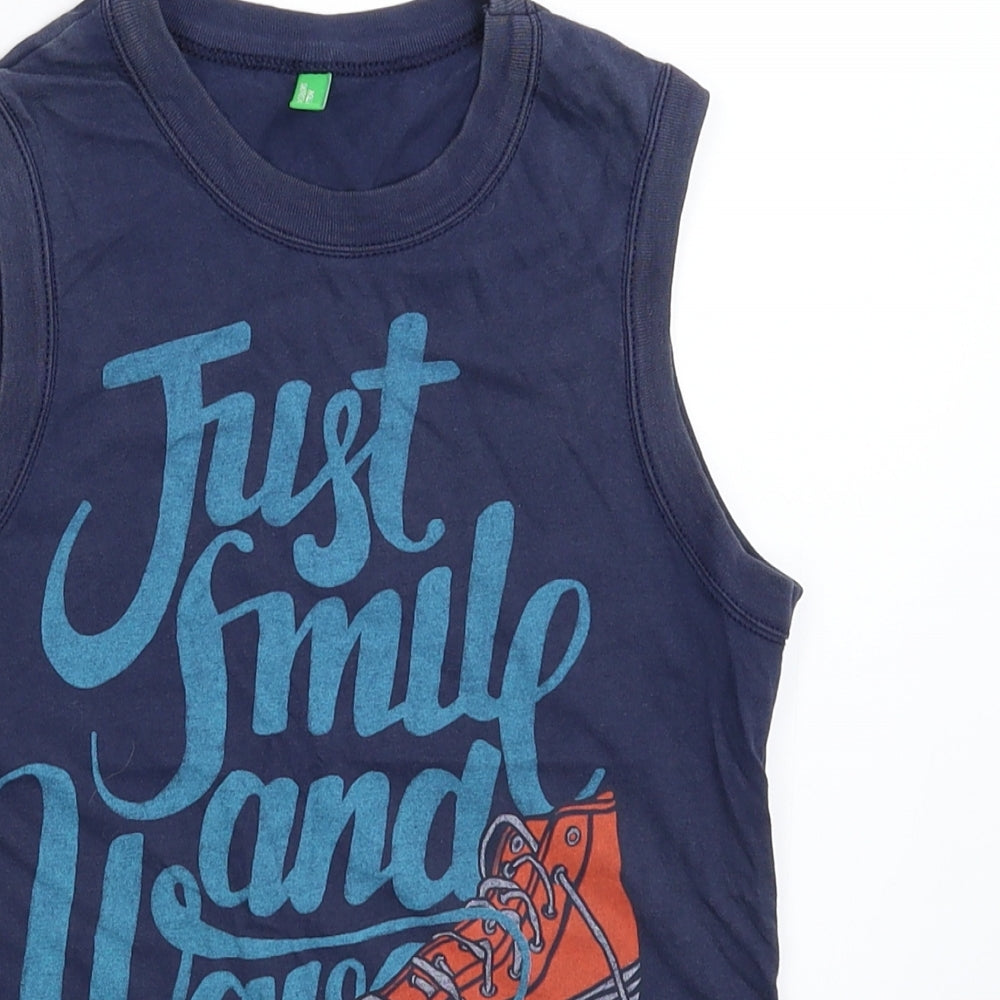 United Colors of Benetton Boys Blue   Basic Tank Size 7 Years