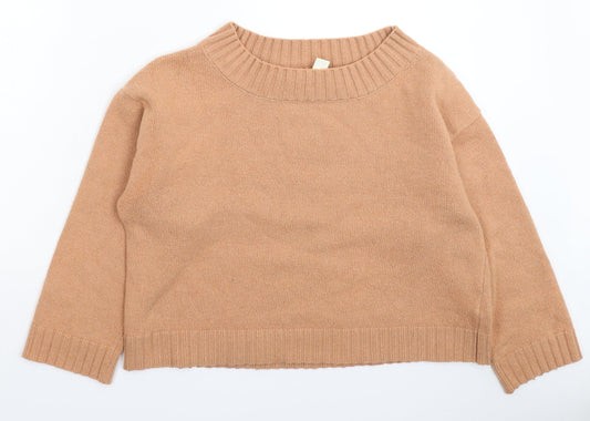 H&M Womens Beige  Knit Pullover Jumper Size L