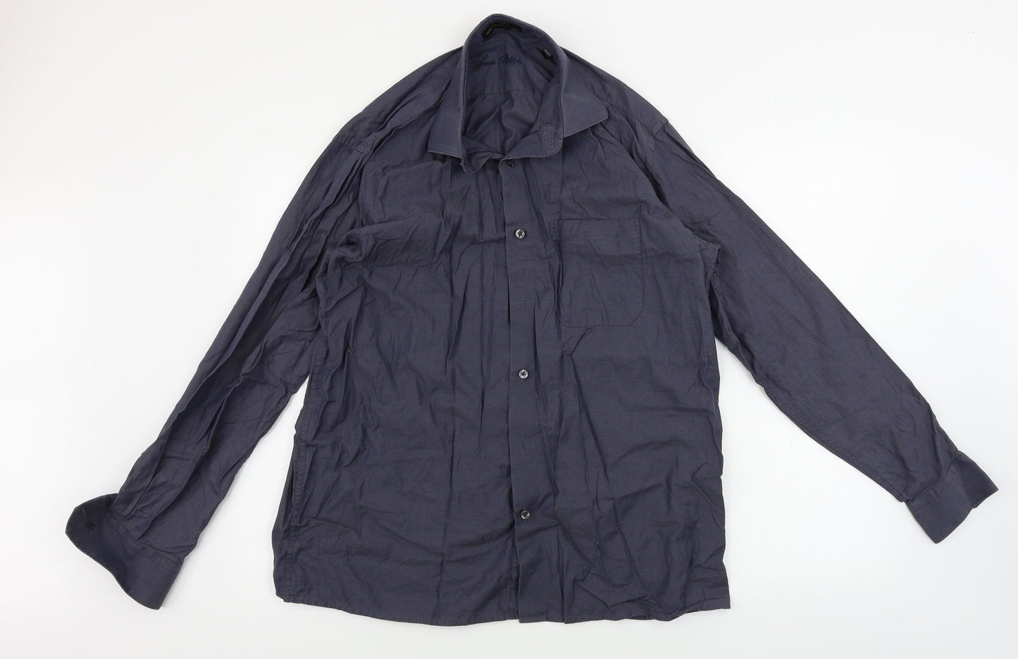 Preworn  Mens Blue    Dress Shirt Size 42