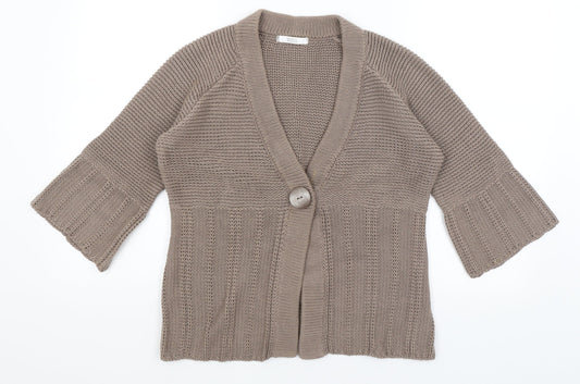 M&S Womens Brown   Cardigan Jumper Size 14