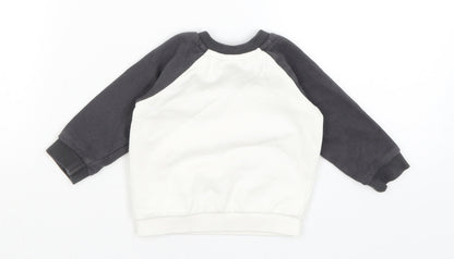 Back view of Disney Baby White jumper, size 3-6, Months - Mickey Mouse