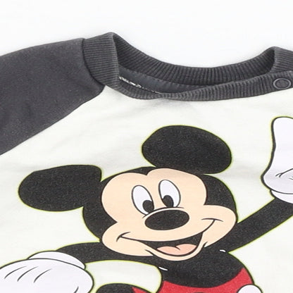 Close-up detail of Disney Baby White jumper, size 3-6, Months - Mickey Mouse