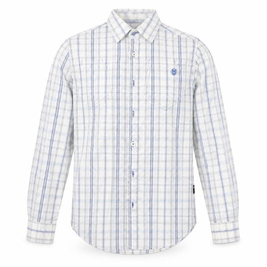Unsung Hero Mens White Check   Button-Up Size S