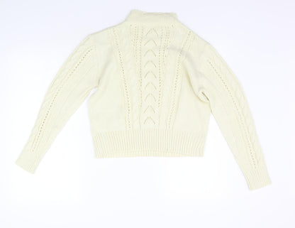 Preloved Drole de copine Womens Beige   Pullover Jumper Size S - Back