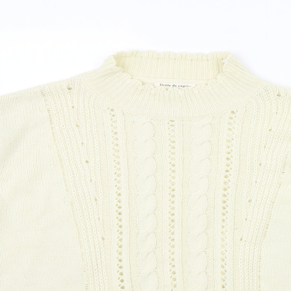 Drole de copine Womens Beige   Pullover Jumper Size S