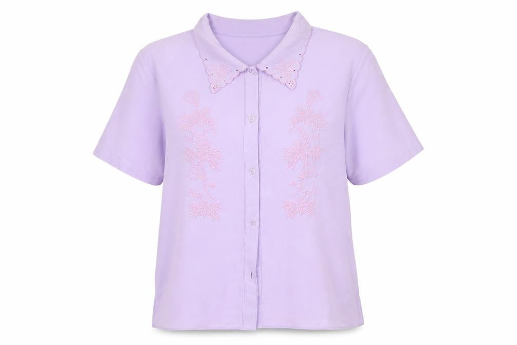 ROSY Womens Purple   Basic Button-Up Size 12