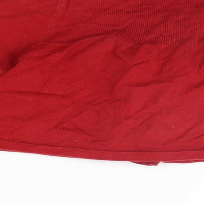 Brand and care label for Adams Kids girls’ red cardigan jumper, size 8, years