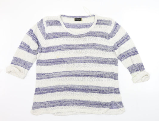 Originals Womens Blue Striped  Pullover Jumper Size L  - washable mark