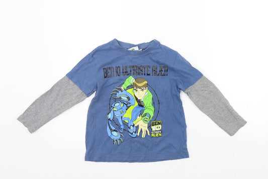 TvMania Girls Blue   Basic T-Shirt Size 6 Years