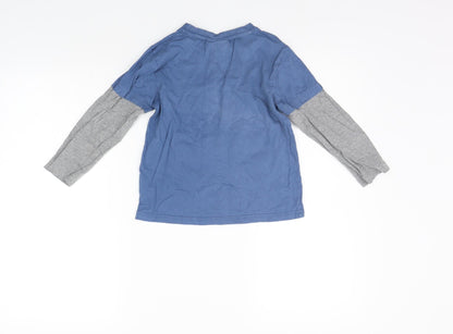 Back view of TvMania girls’ blue basic t-shirt, size 6, years