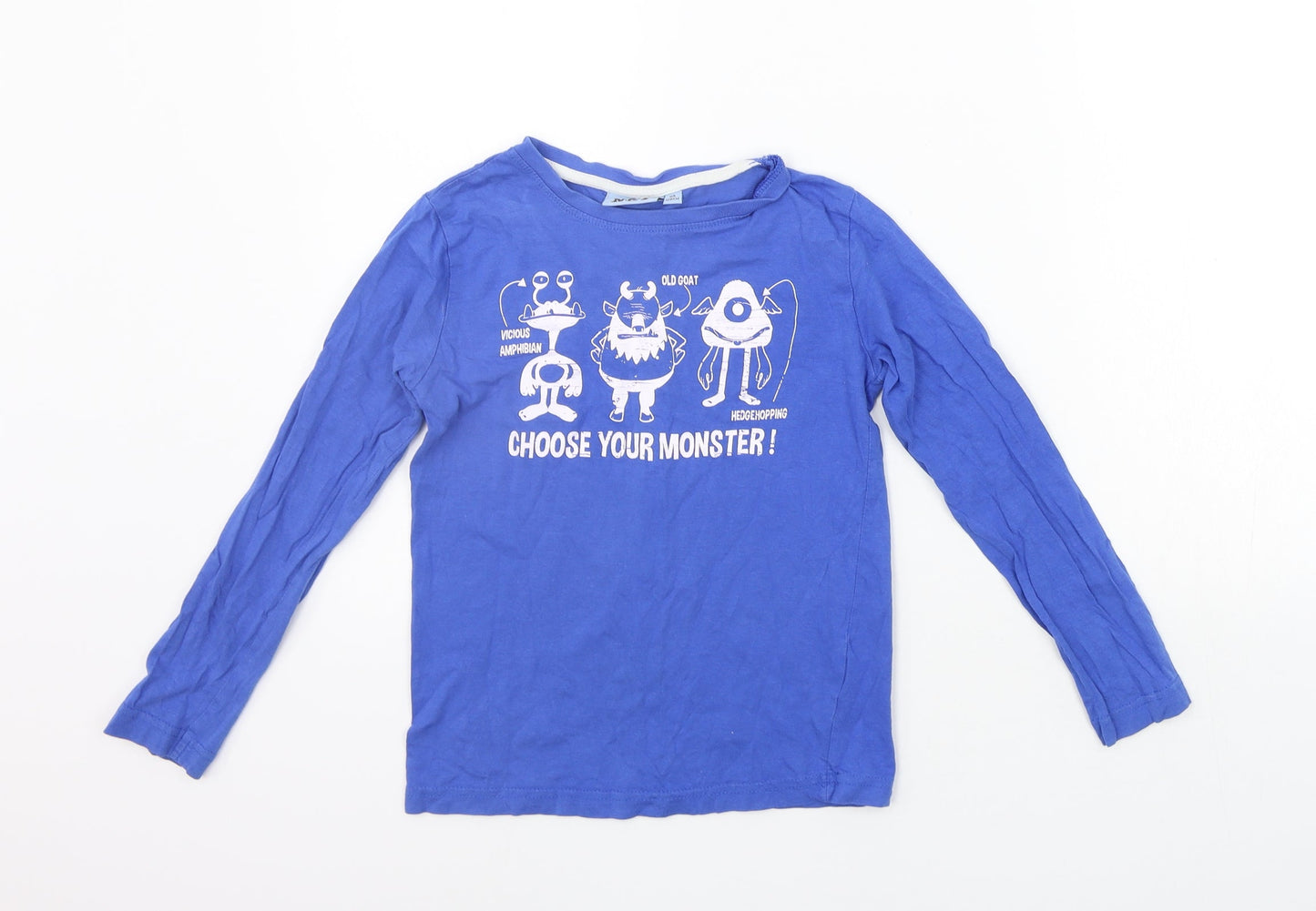 NKY Boys Blue Houndstooth  Basic T-Shirt Size 8 Years