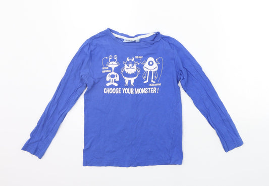 NKY Boys Blue Houndstooth  Basic T-Shirt Size 8 Years