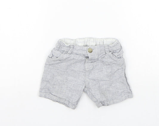 Matalan Girls Grey Striped  Chino Shorts Size 3-4 Years