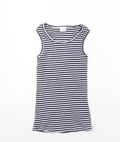 Additional front view of F&F girls’ blue striped basic tank, size 9-10, years
