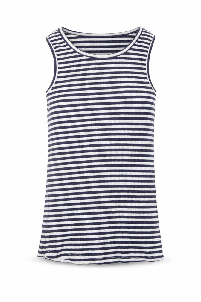 F&F Girls Blue Striped  Basic Tank Size 9-10 Years
