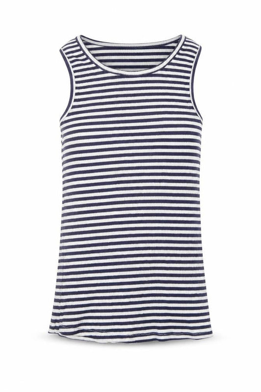 F&F Girls Blue Striped  Basic Tank Size 9-10 Years