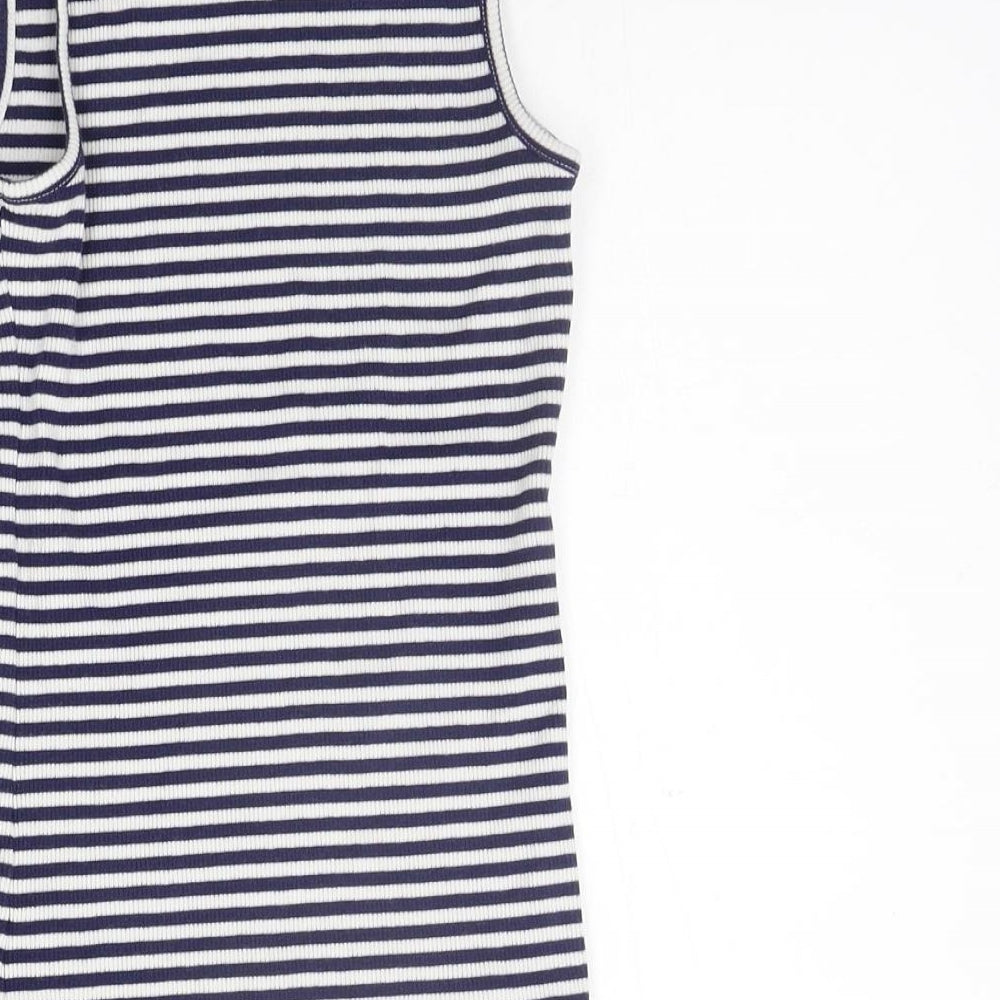 F&F Girls Blue Striped  Basic Tank Size 9-10 Years