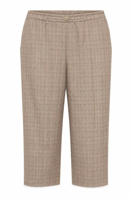 Preworn Womens Beige Plaid  Capri Trousers Size XL L22 in