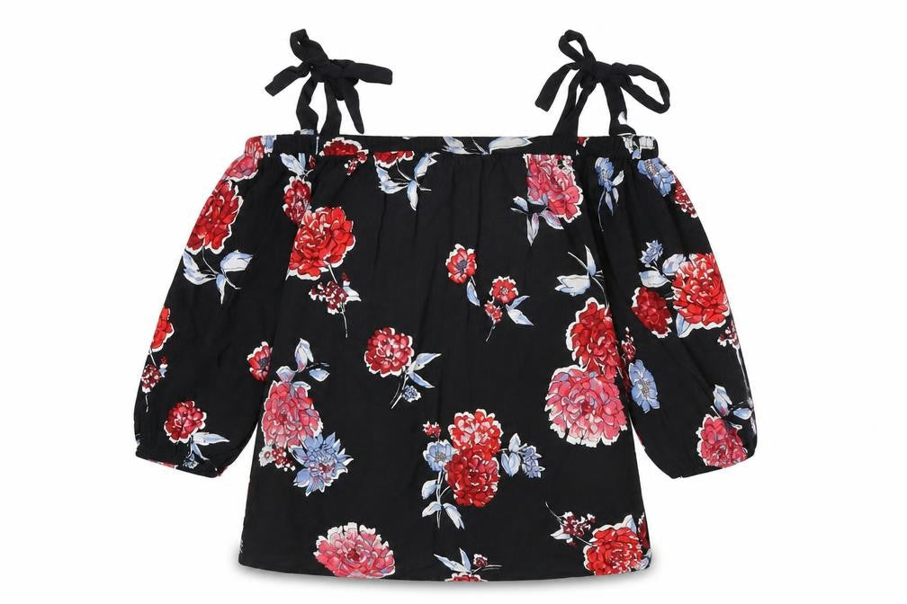 Dorothy Perkins Womens Black Floral  Basic Blouse Size 10