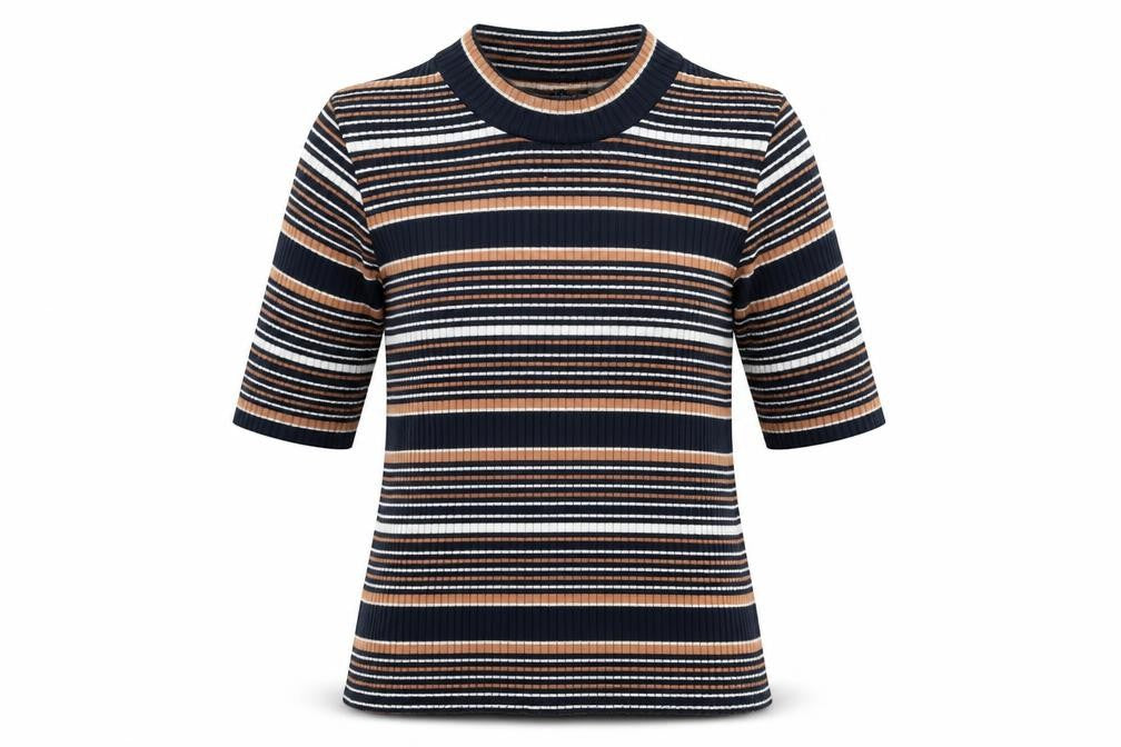 Topshop Womens Blue Striped  Basic Blouse Size 10
