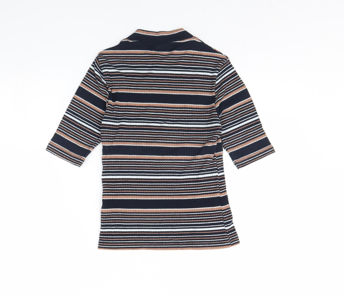 Topshop Womens Blue Striped  Basic Blouse Size 10